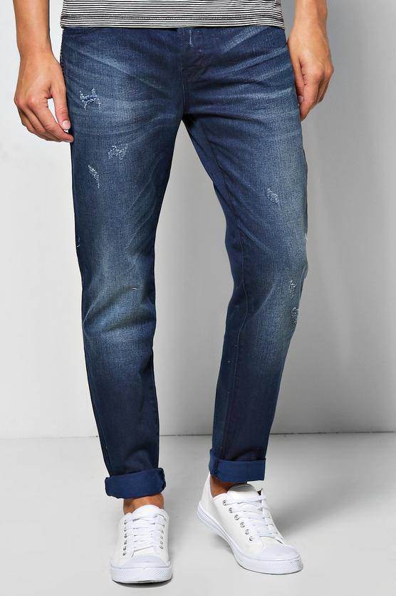 Skinny Distressed Dark Wash Jean